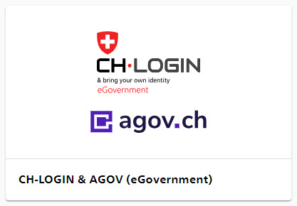 Tile with the CH-LOGIN and AGOV login method