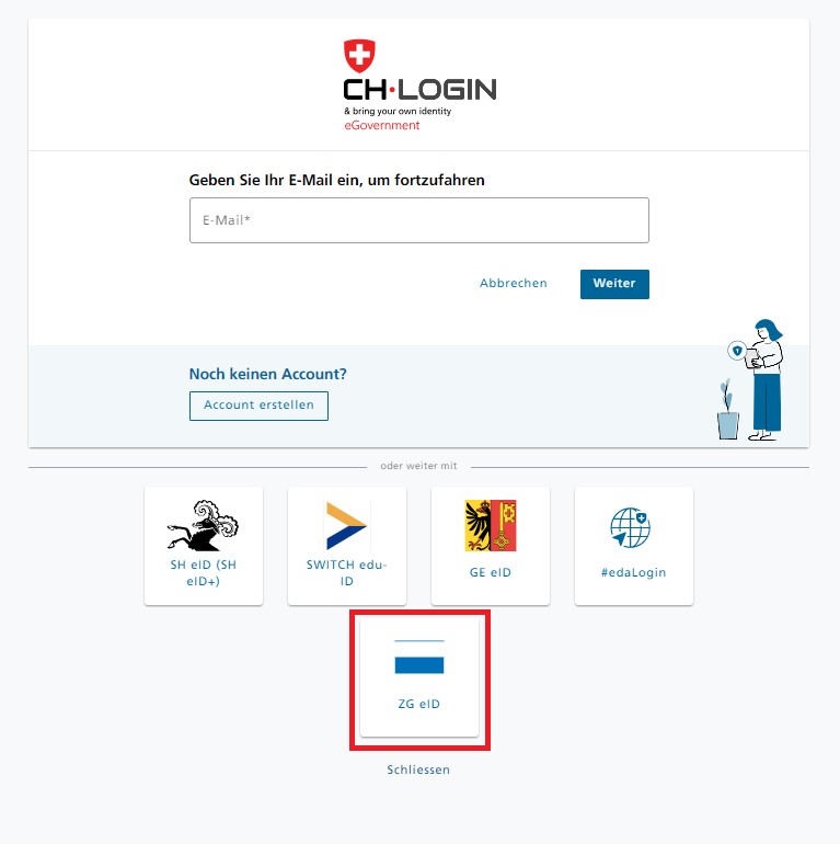 Figure BYOI - IdP supplémentaire du canton de Zoug