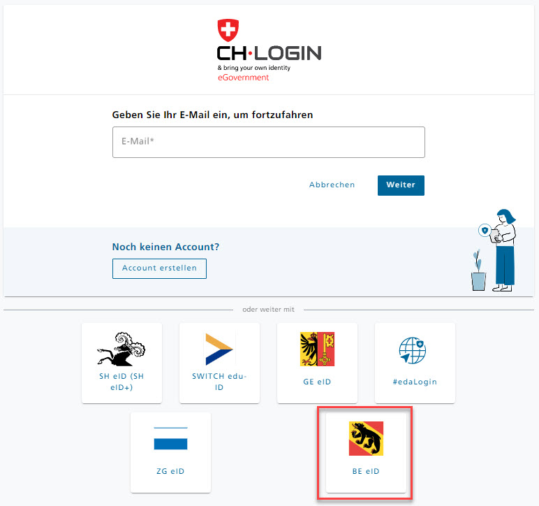 Abbildung des neuen BYOI IdP Kanton Bern
